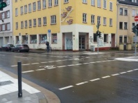 Mainzer Straße mit Führung am Knotenpunkt Heinestraße, Länge 300 Meter, Bau 2017